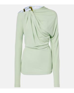 Victoria Beckham Draped Jersey Top - Green