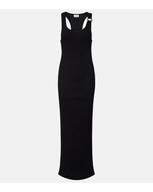 Jean Paul Gaultier Maxikleid Piercing Aus Baumwoll-Jersey - Schwarz