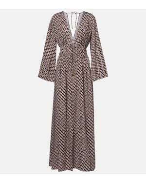 Melissa Odabash Maja Printed Kaftan - Brown