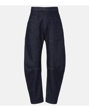 Nili Lotan High-Rise Barrel Jeans Shon - Blau