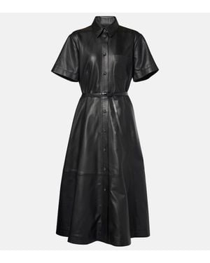 Altuzarra Kiera Leather Shirt Dress - Black