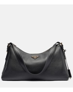 Prada Bolso Al Hombro Aimee Large De Piel - Negro