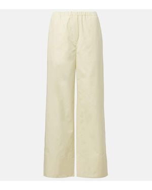 TOTEME Pantalones Anchos De Popelin De Algodon - Neutro