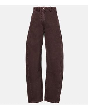 Magda Butrym Jeans Globo De Tiro Alto - Marrón