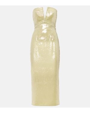 Roland Mouret Abito Midi Con Paillettes - Giallo