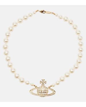 Vivienne Westwood Choker Bas Relief Orb Mit Zierperlen - Mettallic