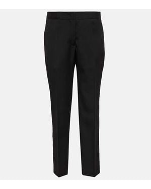 Jil Sander Tailored Straight Wool Pants - Black