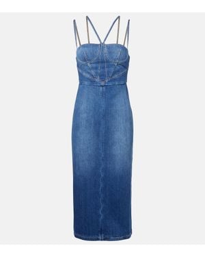 Nensi Dojaka Denim Corset Dress - Blue