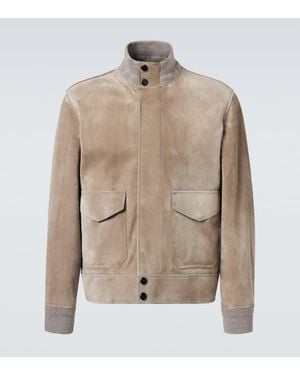 dunhill Jacke Aus Veloursleder - Natur