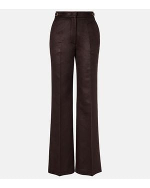 Gabriela Hearst Pantalones Flared Vesta De Seda - Marrón