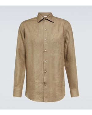 Loro Piana Camisa Andre De Lino - Neutro