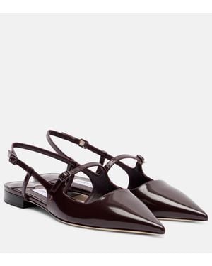 Jimmy Choo Didi Patent Leather Slingback Flats - Brown