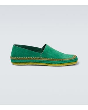 Loewe Paula's Ibiza Espadrilles Rio Aus Veloursleder - Grün