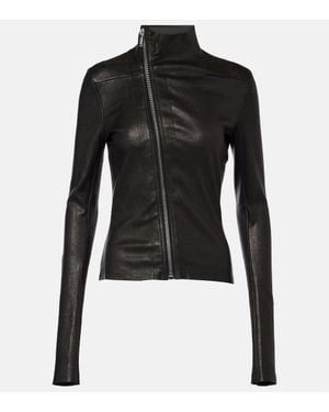 Rick Owens Zipped Leather Jacket - Black