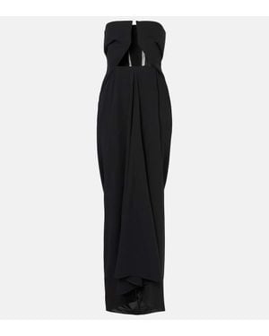 Rick Owens Amphora Prong Wool Grain De Poudre Gown - Black
