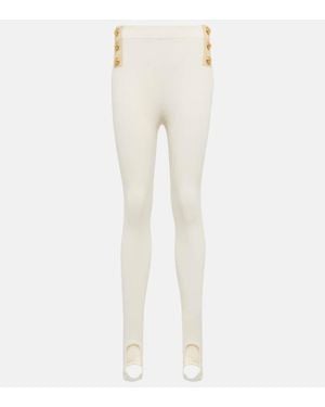 Balmain High-rise Stirrup leggings - Natural