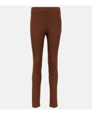 JOSEPH Mid-Rise Gabardine Leggings - Brown