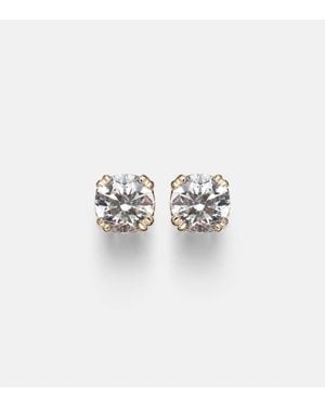 STONE AND STRAND Boucles D'Oreilles En Or 14 Ct Et Diamants - Blanc