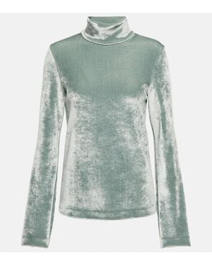 Jil Sander Longsleeve Aus Samt - Grün