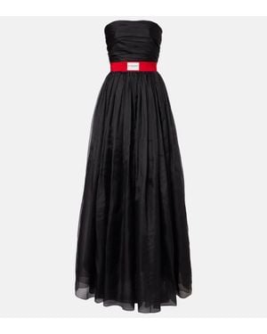 Givenchy Belted Silk Organza Bustier Gown - Black