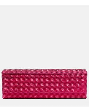 AMINA MUADDI Amini Paloma Embellished Clutch - Red