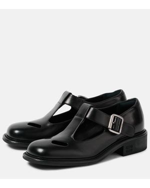 パンプス Miu Miu Black Canvas And Leather Pumps Canvas leather-lined Mary Jane pumps in black - Miu Miu
