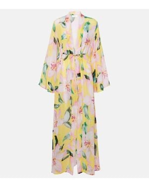 Alexandra Miro Betty Floral Kaftan - Metallic