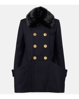 Sacai Wool Melton Coat - Blue