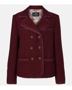 Etro Jacke Aus Wolle Und Mohair - Lila
