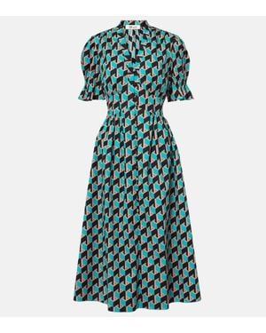 Diane von Furstenberg Bedrucktes Midikleid Erica Aus Baumwolle - Grün