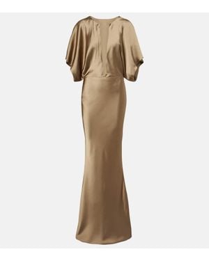 Norma Kamali Robe Obie Aus Satin - Natur