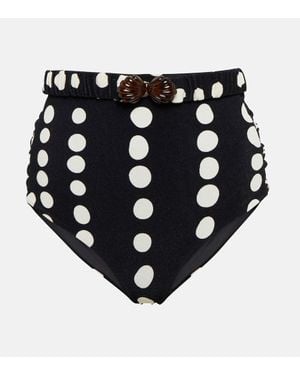 Johanna Ortiz Slip Bikini A Pois - Nero