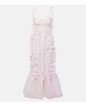 Zimmermann Robe Aus Leinen Und Seide - Pink