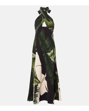 Johanna Ortiz Expedition Halterneck Midi Dress - Green