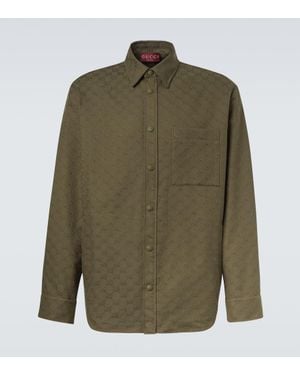 Gucci Gg Canvas Cotton-Blend Shirt - Green