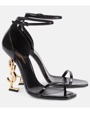 Saint Laurent Opyum 85 Patent Sandal - Black