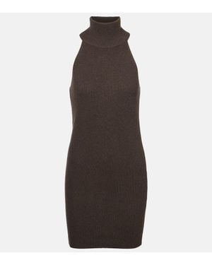 Lisa Yang Lisa Cashmere Turtleneck Minidress - Brown