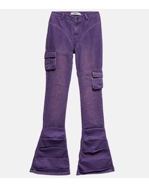 DIDU Jeans Flared Arricciati - Viola