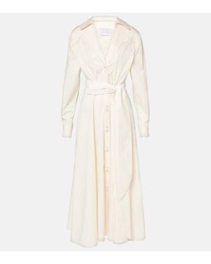 Johanna Ortiz Vela De Cruz Cotton-Blend Poplin Wrap Dress - Natural