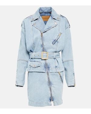 Alexandre Vauthier Asymmetrisches Minikleid Aus Denim - Blau