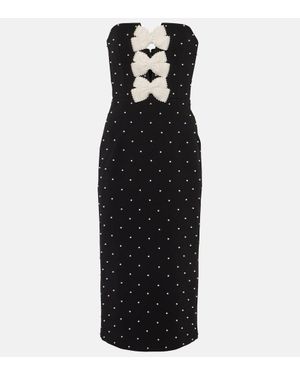 Rebecca Vallance Veronica Trägerloses Kleid Aus Cady Mit Kunstperlen - Schwarz