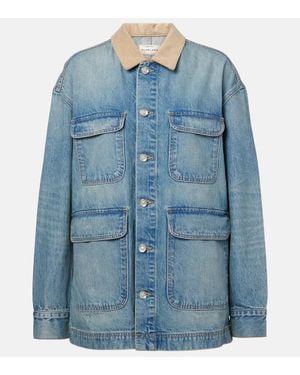 SLVRLAKE Denim Hayden Corduroy-Trimmed Denim Jacket - Blue