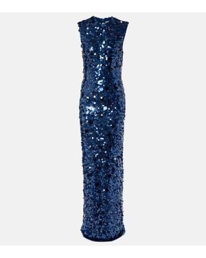 Carolina Herrera Robe Mit Pailletten - Blau