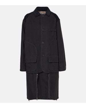 Maison Margiela Cotton And Wool Coat - Black