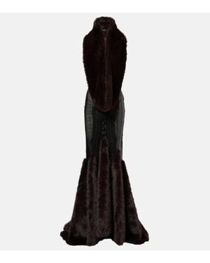 David Koma Abito Lungo Con Paillettes - Nero