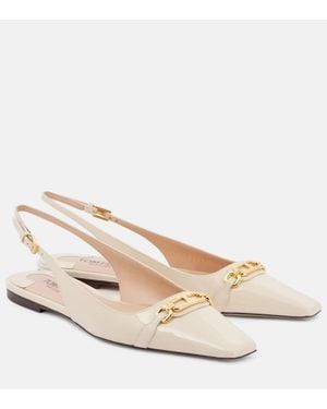Tom Ford Patent Leather Slingback Flats - Natural