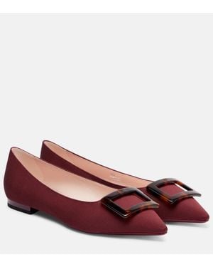 Roger Vivier Gommettine Grosgrain Ballet Flats - Red
