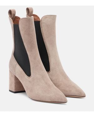 Paris Texas Anja 70 Suede Ankle Boots - Natural