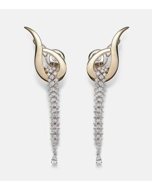 YEPREM Ohrringe Golden Strada Aus 18Kt Gelbgold Mit Diamanten - Weiß
