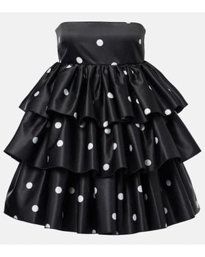ROTATE BIRGER CHRISTENSEN Ruffled Satin Minidress - Black